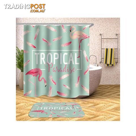 Tropical Paradise Flamingo Shower Curtain - Curtain - 7427046016681