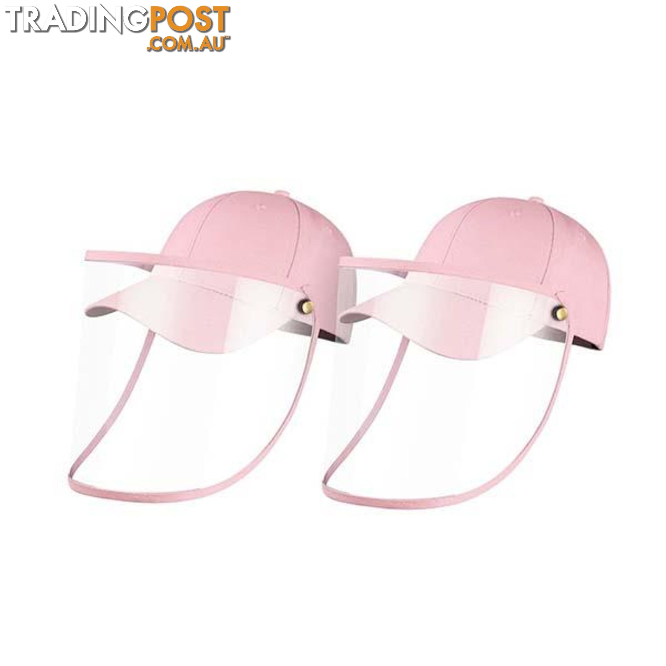 2X Outdoor Hat Anti Fog Dust Saliva Cap Face Shield Cover Kids Pink - Unbranded - 9476062095758