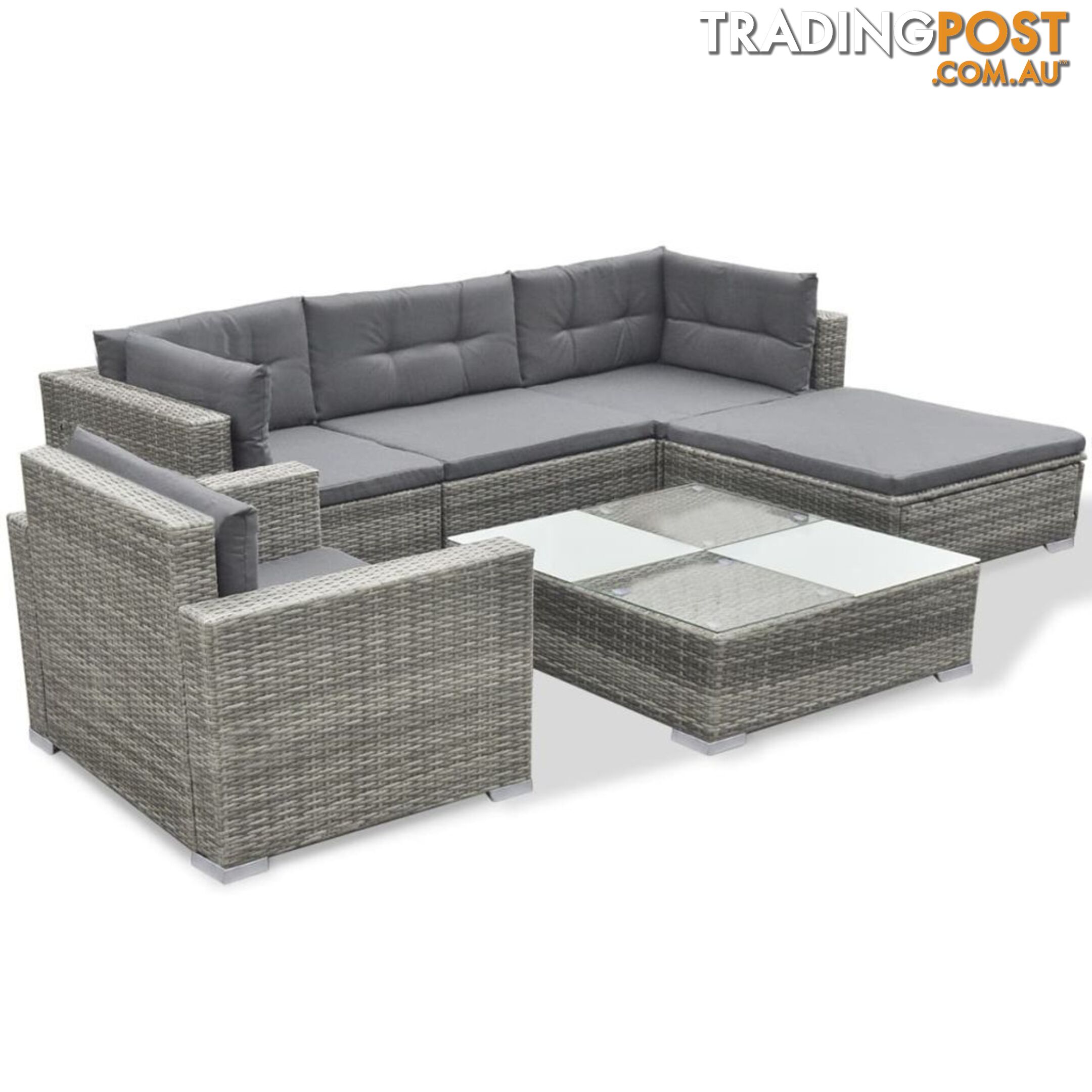 Poly Rattan 17-Piece Garden Sofa Set (Grey) - Unbranded - 4326500416735