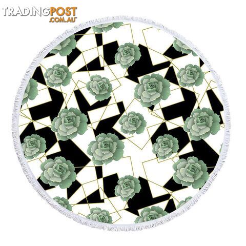 Art Geometric Flowers Beach Towel - Towel - 7427046343756