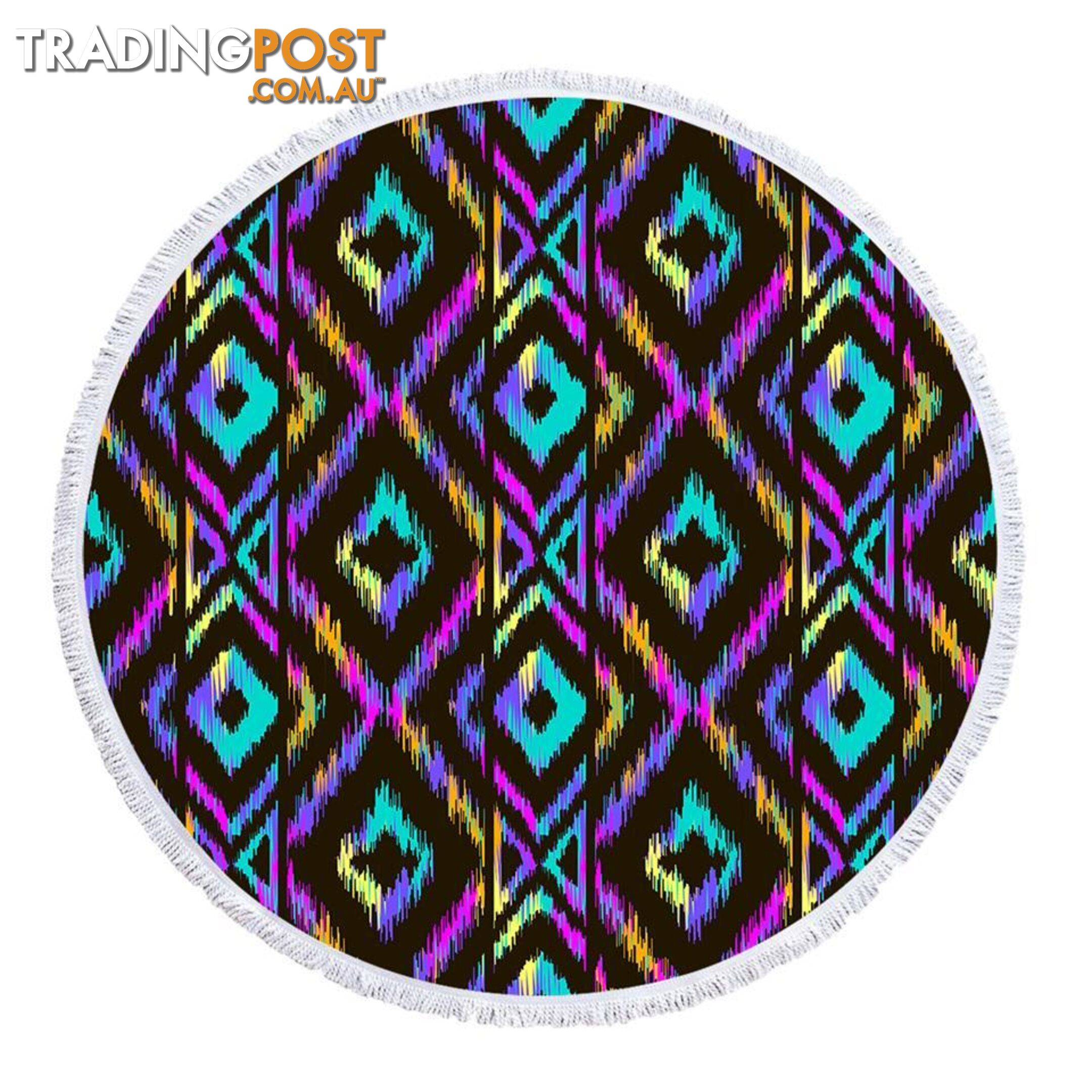 Crazy Colored Diamond Pattern Beach Towel - Towel - 7427046341936