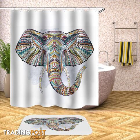 Colorful Abstract Elephant Shower Curtain - Curtain - 7427045936881