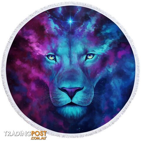 Space Colors Lion Art Beach Towel - Towel - 7427046312578