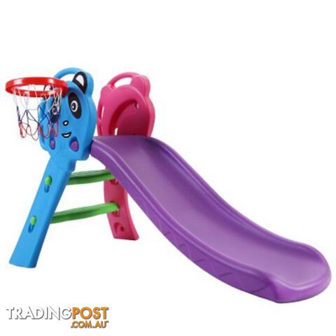 Toddler Play Kids Slide With Basketball Hoop Ladder Base - Keezi - 9350062236734