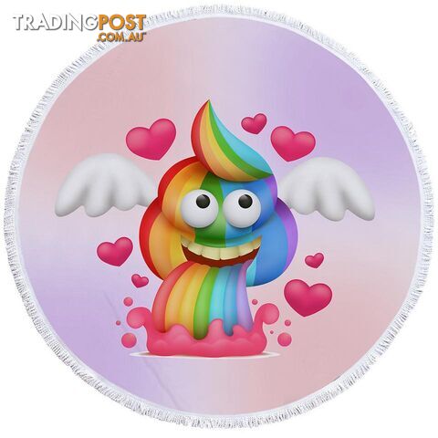 Rainbow Poo Beach Towel - Towel - 7427046340779