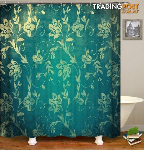 Yellow Flowers Over The Turquoise Shower Curtain - Curtain - 7427045938991