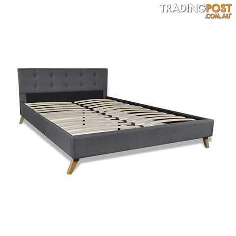 Bed Frame Double Size Fabric Dark Grey - Unbranded - 7427046166935