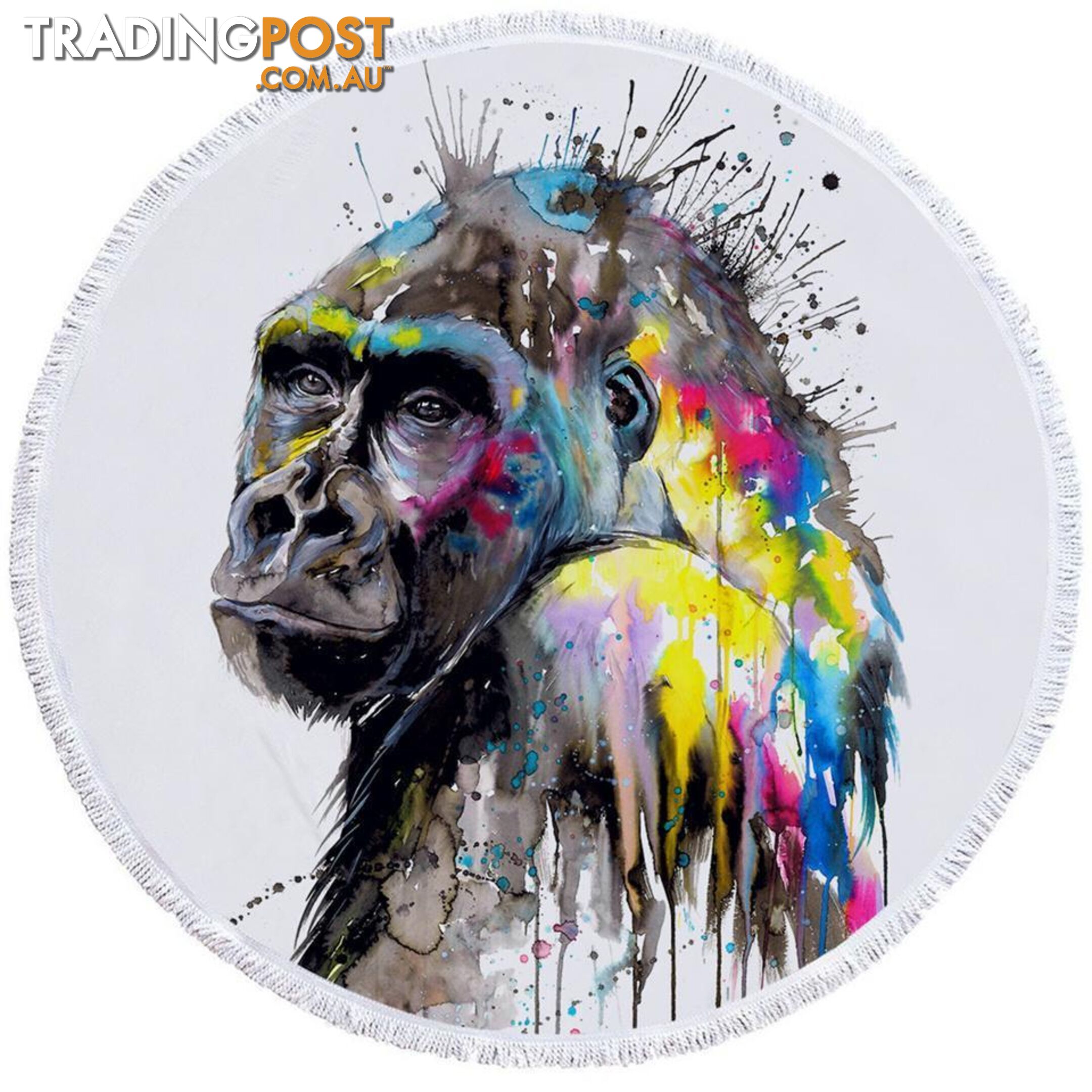 Art Painting Gorilla Beach Towel - Towel - 7427046330473