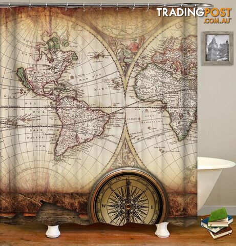 Antiquated World Map Shower Curtain - Curtain - 7427005935770