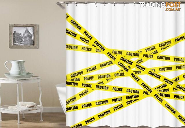 Police Yellow Tape Shower Curtain - Curtain - 7427046012300