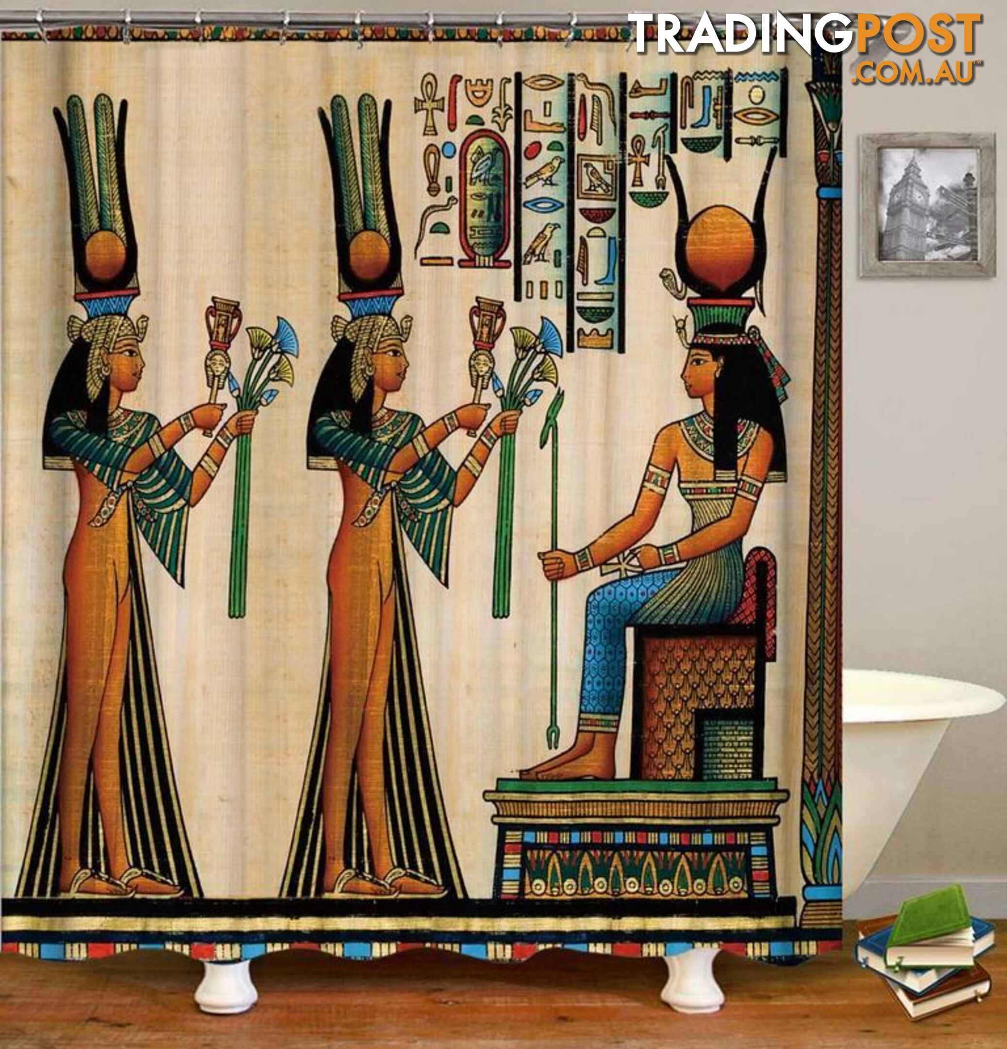 Egyptian Princess Colorful Painting Shower Curtain - Curtain - 7427046047500