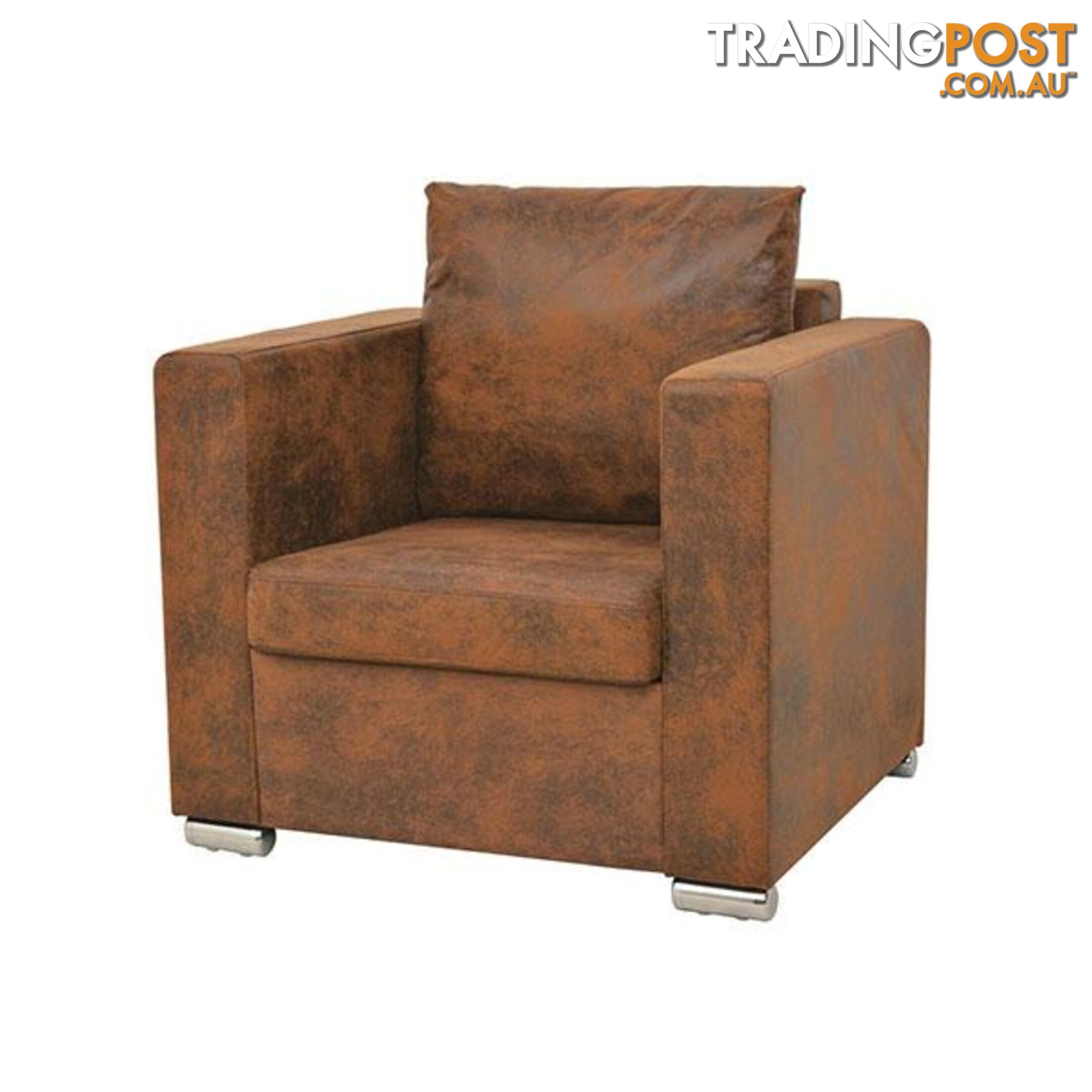 Armchair 82 X 73 X 82 Cm Artificial Suede Leather - Unbranded - 8718475564546