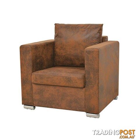 Armchair 82 X 73 X 82 Cm Artificial Suede Leather - Unbranded - 8718475564546