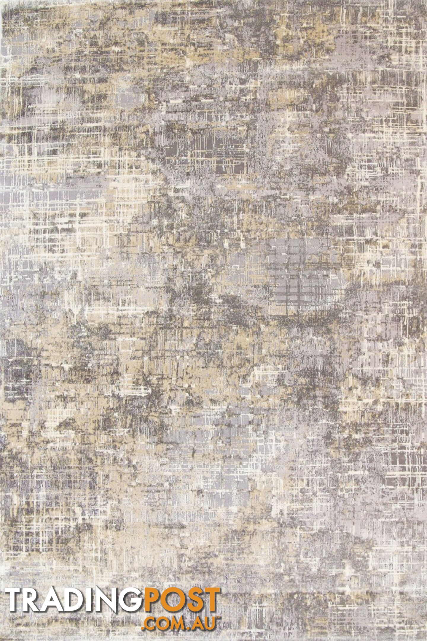 Alyssum Textured High Low Pile Abstract Gold Grey Beige Rug - Unbranded - 7427005883361