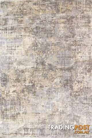 Alyssum Textured High Low Pile Abstract Gold Grey Beige Rug - Unbranded - 7427005883361