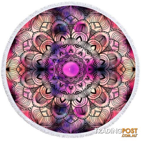 Purple Space Mandala Beach Towel - Towel - 7427046315470