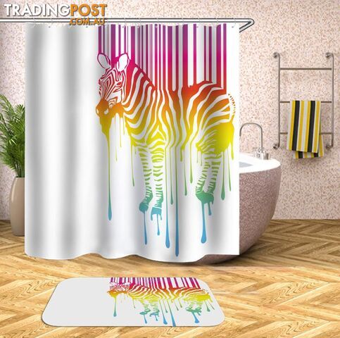 Colorful Zebra Shower Curtain - Curtain - 7427045934306