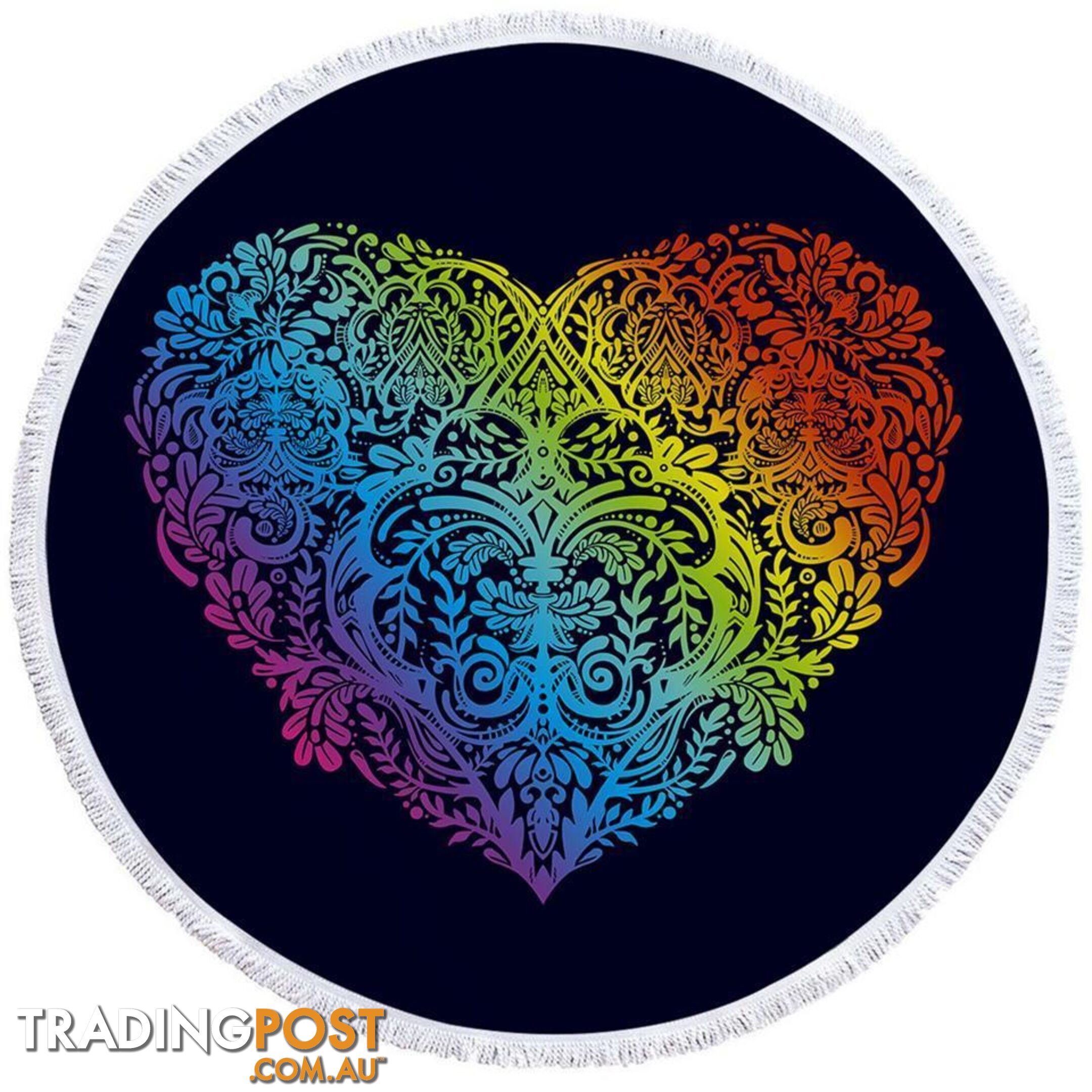 Colorful Art Heart Beach Towel - Towel - 7427046319003