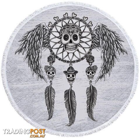 Dream Catcher Skulls Beach Towel - Towel - 7427046321044