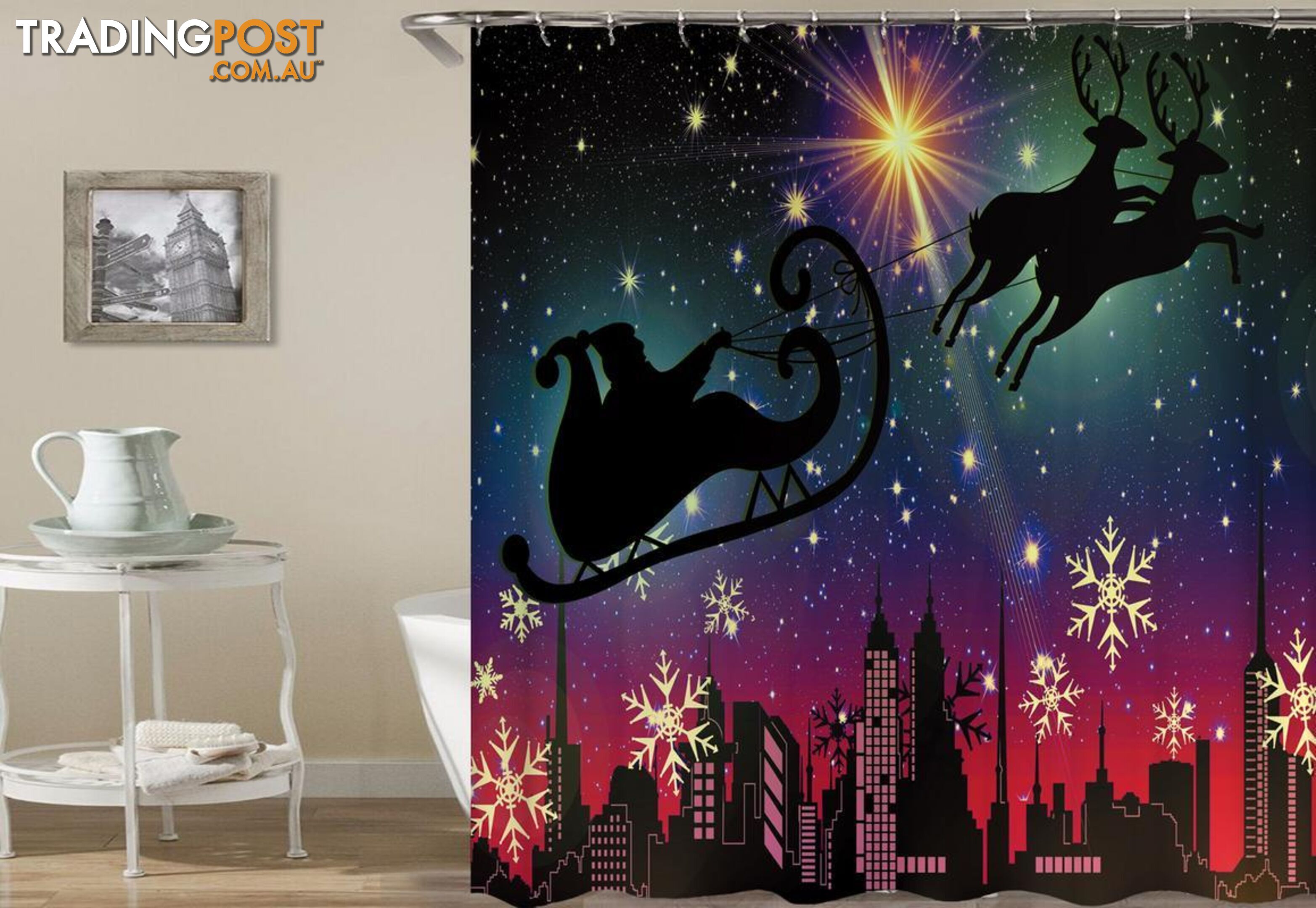 Modern Christmas Shower Curtain - Curtain - 7427046021609