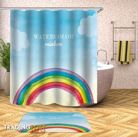 Watercolor Rainbow Shower Curtain - Curtain - 7427045930278