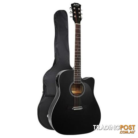 41 Inch Electric Acoustic Guitar Wooden Classical Full Size Bass Black - Alpha - 7427046200912