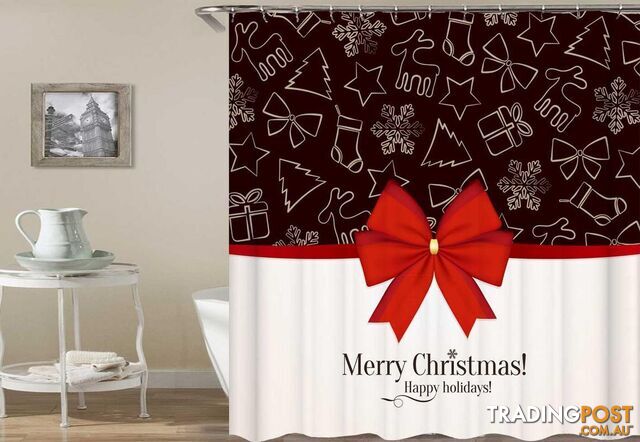 Christmas Shower Ribbon Shower Curtain - Curtains - 7427046060653