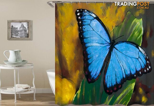 Malibu Blue Butterfly Shower Curtain - Curtain - 7427005910722