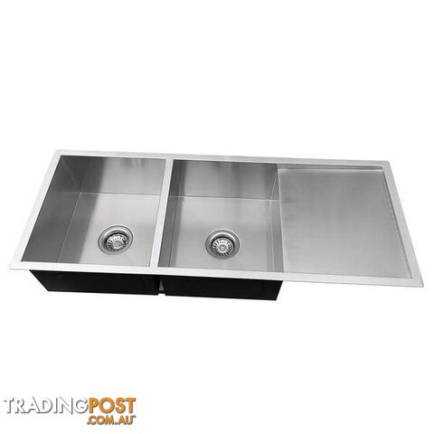 304 Stainless Steel Sink 1114 x 450mm Combo - Unbranded - 4631572392192