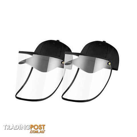 2X Outdoor Hat Anti Fog Dust Saliva Cap Face Shield Cover Adult Black - Unbranded - 9476062095383