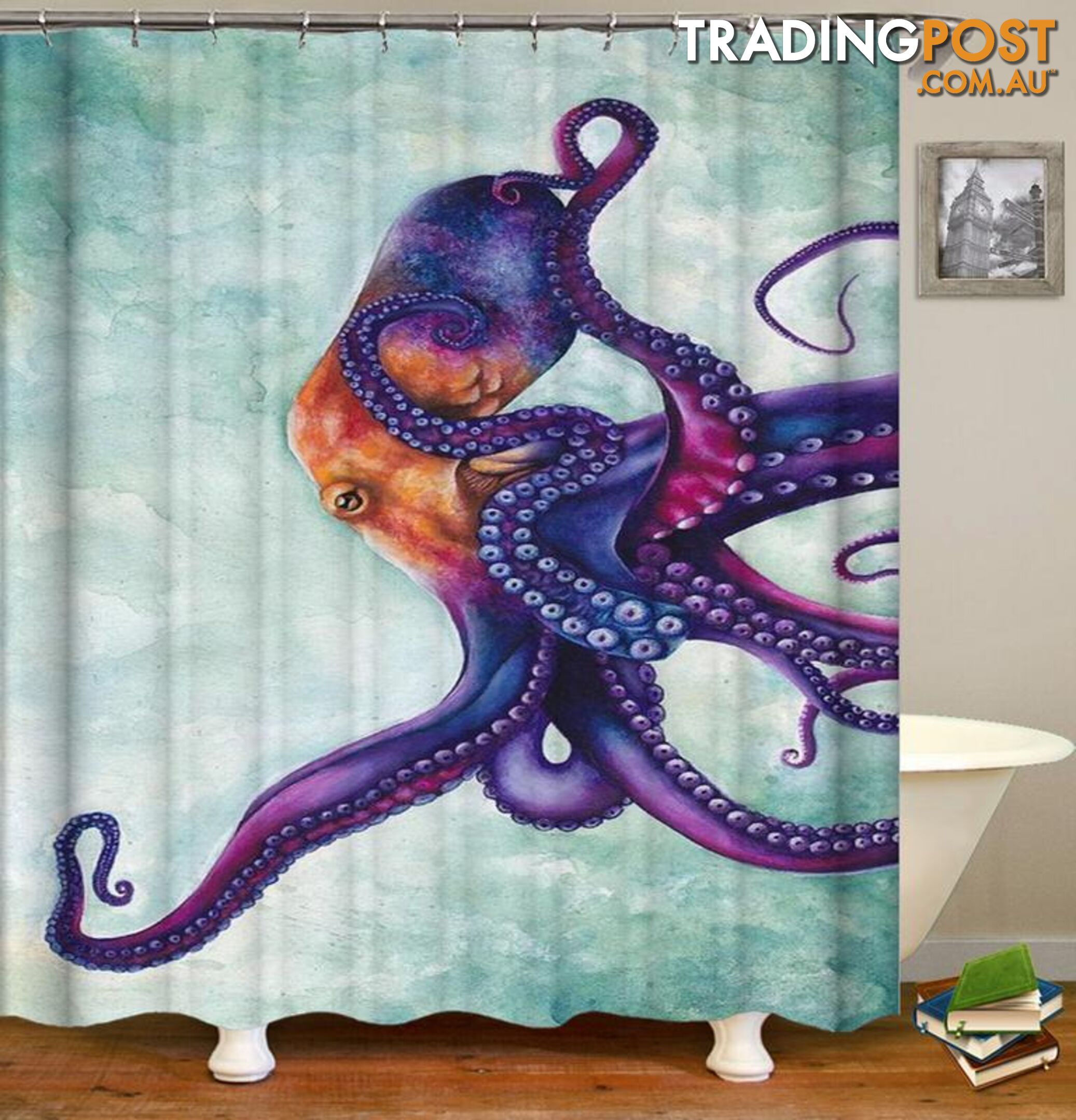 Purplish Octopus Shower Curtain - Curtain - 7427046009126