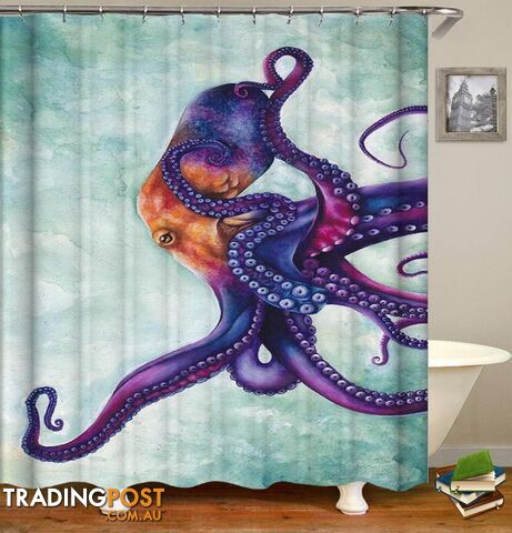 Purplish Octopus Shower Curtain - Curtain - 7427046009126