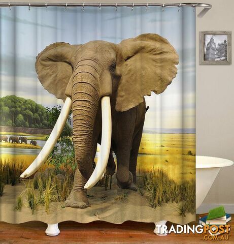 Mighty Elephant In The Wild Shower Curtain - Curtain - 7427046032360