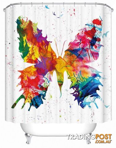 Art Painting Butterfly Shower Curtain - Curtain - 7427005898907