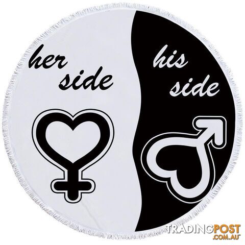 Her Side His Side Beach Towel - Towel - 7427046325998