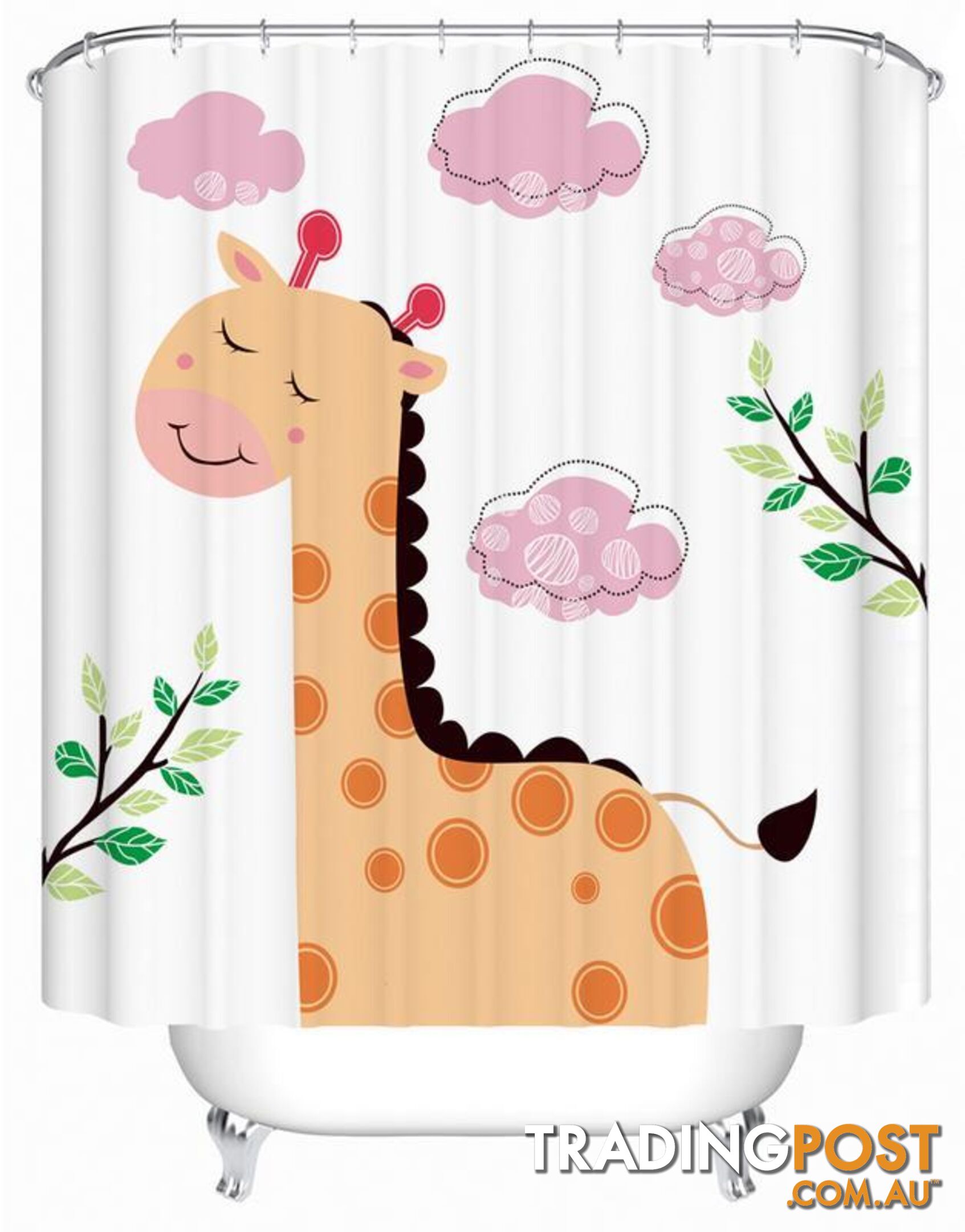 Cartoon Giraffe painting Shower Curtain - Curtain - 7427005895692