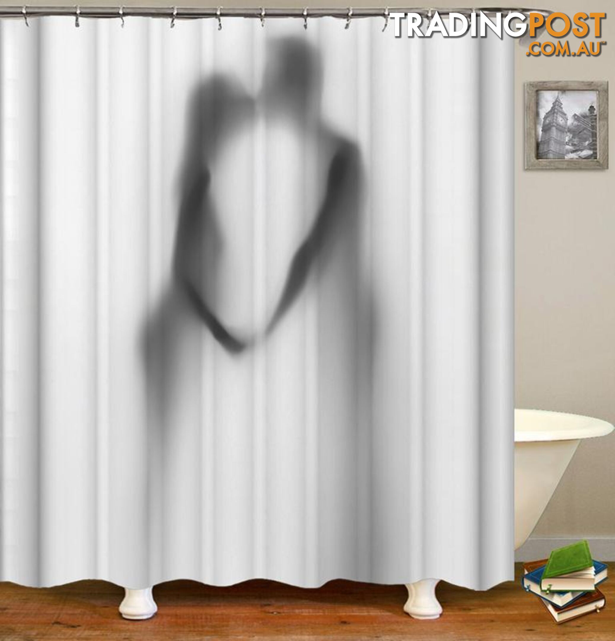 Kissing Couple Shadow Shower Curtain - Curtain - 7427005906725