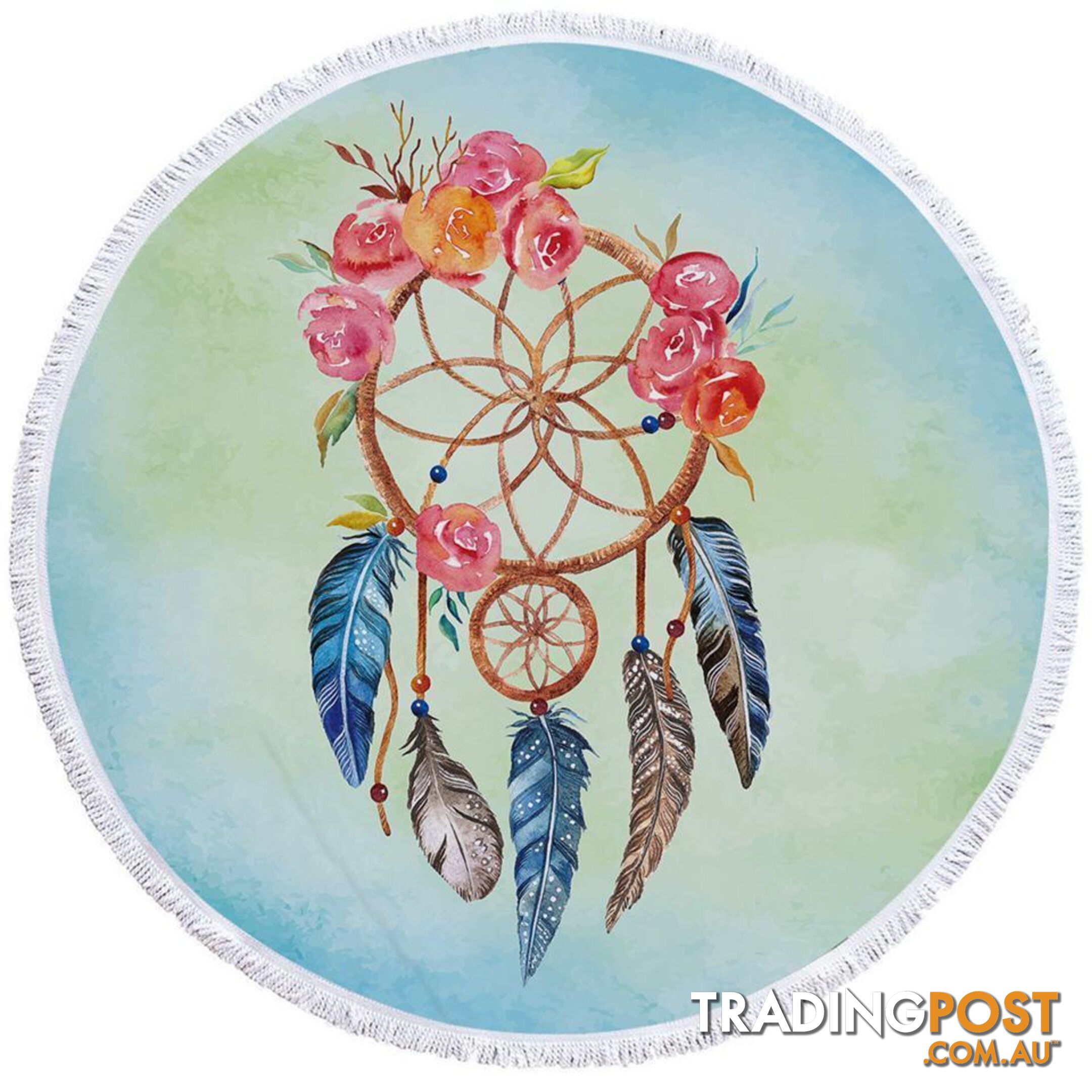 Dream Catcher and Flowers Beach Towel - Towel - 7427046327923