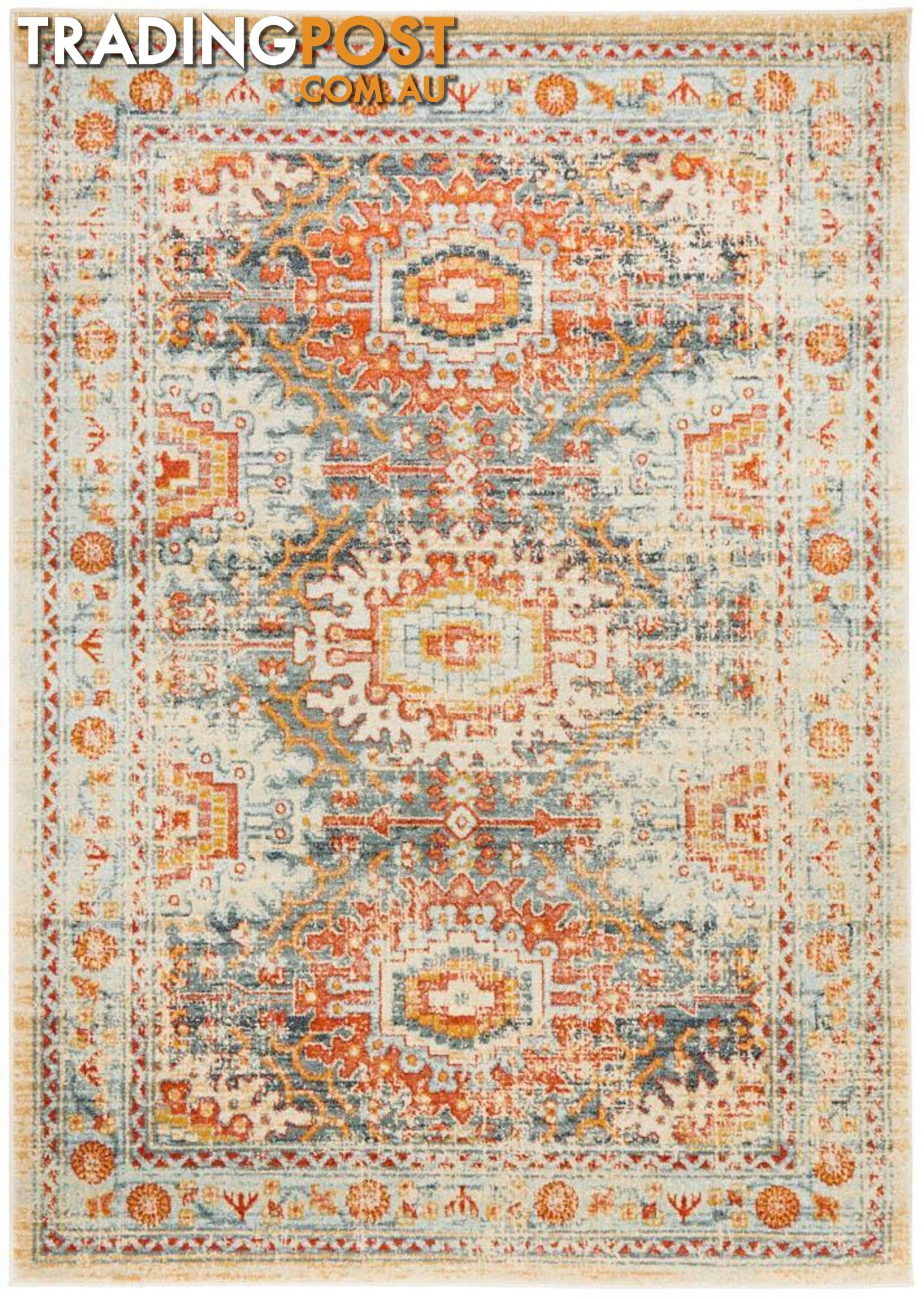 Legacy Mavi Turuncu Rug - Unbranded - 9375321884198