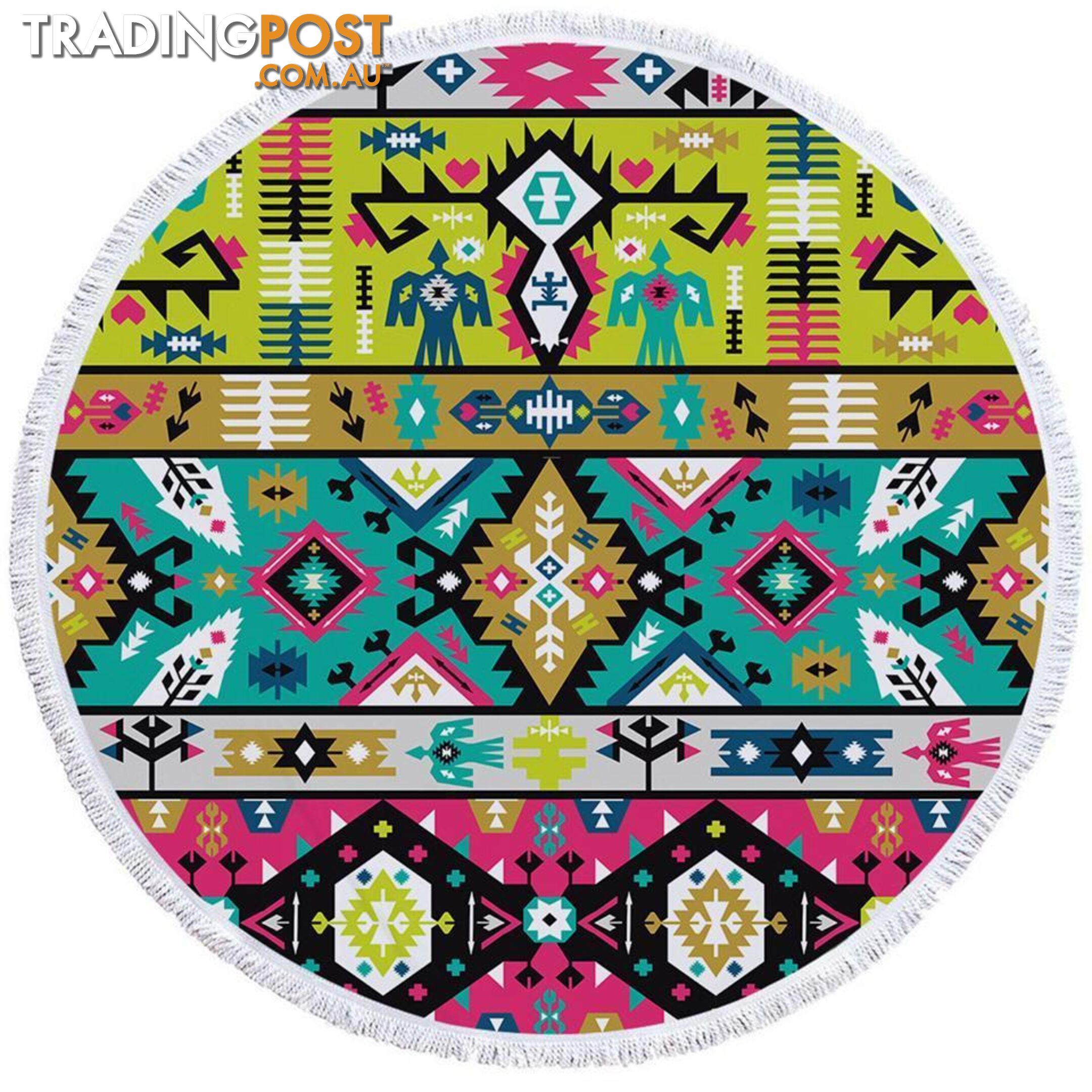 Multi Colored Aztec Beach Towel - Towel - 7427046304450