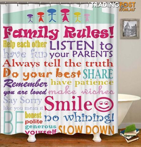 Multi Colored Family Roles Shower Curtain - Curtain - 7427046138062
