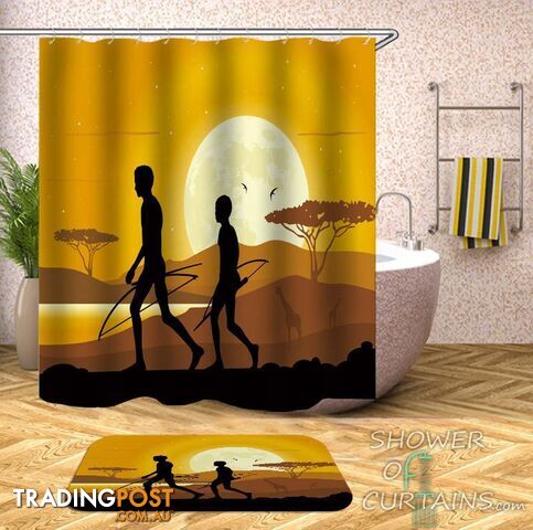 African Hunters Shower Curtain - Curtain - 7427046231244
