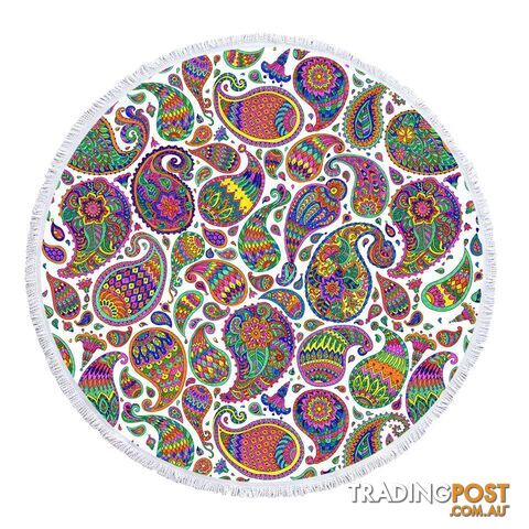 Colorful Paisley Beach Towel - Towel - 7427046343671