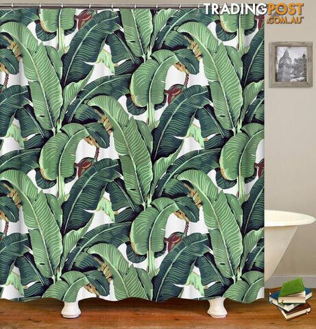 Banana Leaf Painting Shower Curtain - Curtain - 7427045916821
