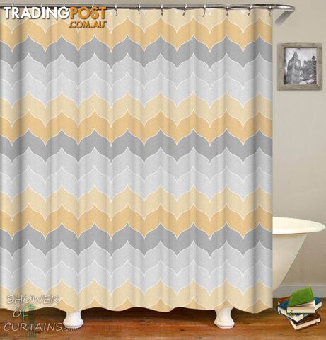 Pastel Grey Yellow Shower Curtain - Curtain - 7427046289696