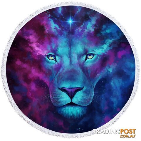 Space Colors Lion Art Beach Towel - Towel - 7427046312547