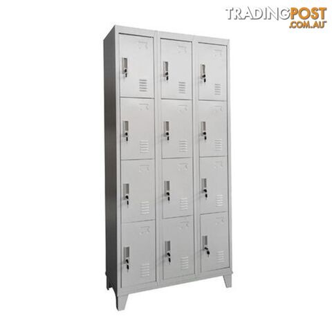 12 Door Locker Light Grey - Steel Locker - 7427046146722