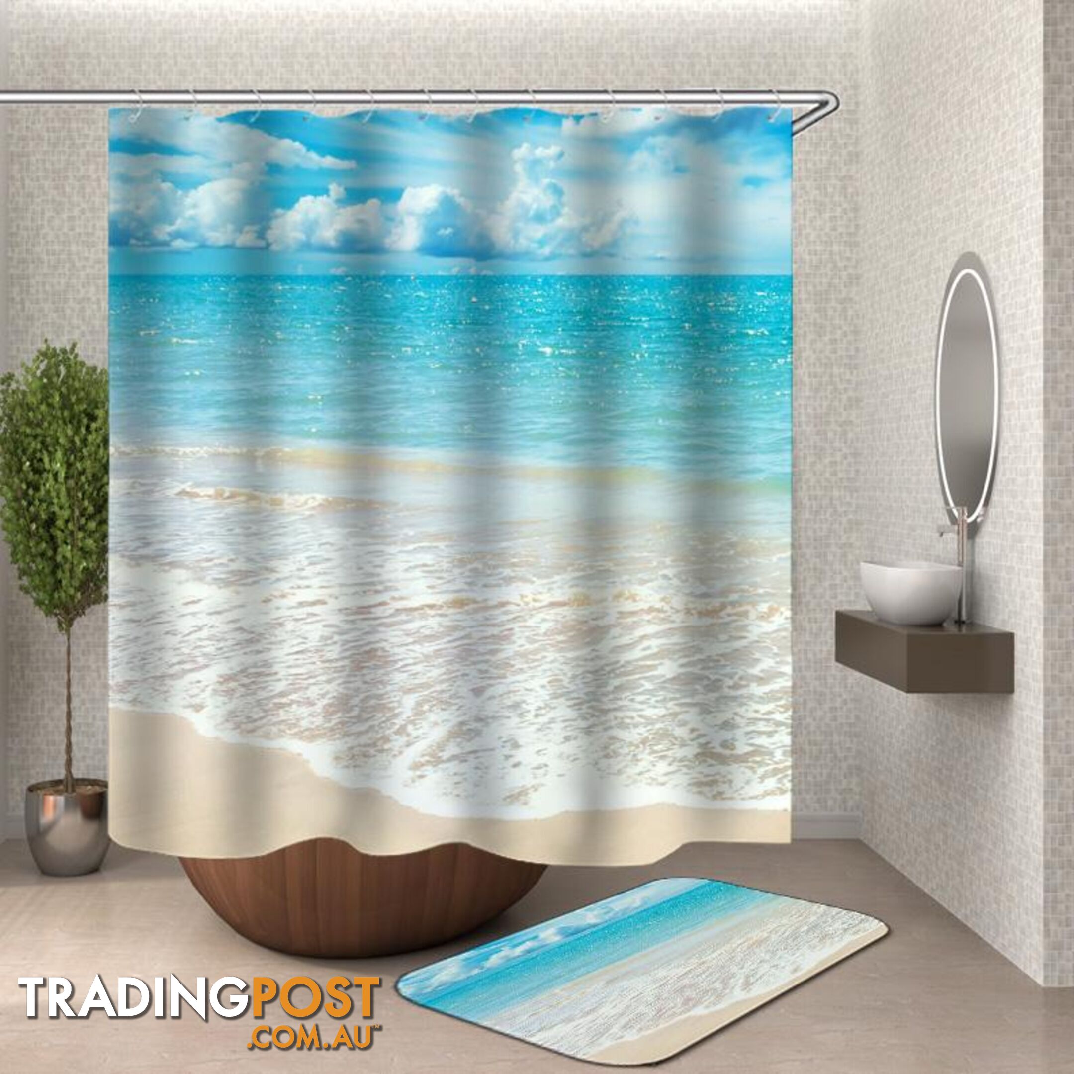 Quiet Beach Shower Curtain - Curtain - 7427046124683
