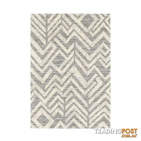 Polypropylene Harlem Charcoal Cream Rug 160 X 230 Cm - Unbranded - 787976629793