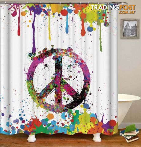 Riot Of Colors Peace Shower Curtain - Curtain - 7427046138772